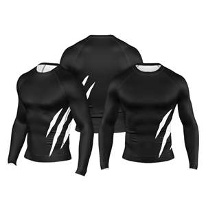 Rashguard de MMA Sublimado con Diseño Personalizado al por Mayor, Antimicrobiano, de Spandex/Poliéster, Transpirable, de Secado Rápido, Compresión Larga para BJJ - Product Image 4