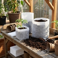 Sacs de culture en tissu feutré respirant et durable en coco-coir, 1, 2, 3, 5, 7, 10 gallons, blancs, non tissés, pour pépinière, fournitures de jardinage