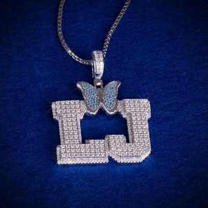 Colgante Personalizable de Plata S925 Estilo Hip Hop con Moissanita VVS, Número de Memoria Personalizado, Joyería en Forma de Pera - Product Image 2