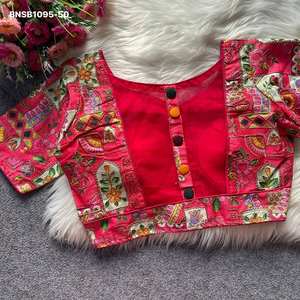 Blusa de seda Malai de diseño moderno con trabajo de cordones múltiples y botón decorativo en la parte posterior con diseño de red, lista para usar, suministro al por mayor. - Product Image 5