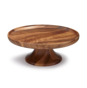 New Trending Natural Mango Wood Finished Cake Stand Top Selling Design Round Shape Cake Display Stand for Home Decorations - Product Image 1