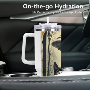 Custom Tumbler 40oz Stainless Steel <b>With</b> Handle And <b>Straw</b> For Outdoor Events - Product Image 3