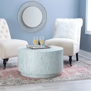 Table en os incrusté de la marque ILAHI, design moderne, détails en agate, rangement, meuble portable pour la maison - Product Image 4