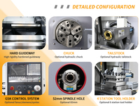 Torno CNC Industrial Automático CK6140 con Orificio de Husillo de 52/82 mm, Torno CNC Horizontal con Mandril Hidráulico
