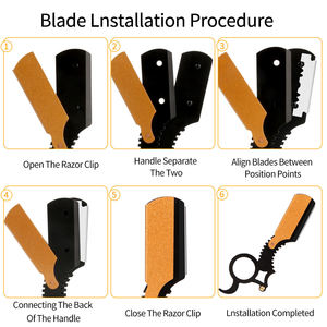 Superior Quality Professional Ring Barber <b>Razor</b> Beard Hair Cutting Stainless Steel <b>Single</b> <b>Blade</b> Lightweight Barbershop Use - Product Image 1