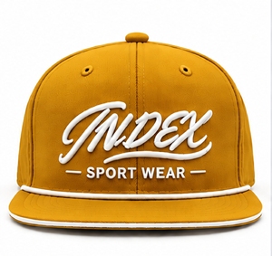 หมวกแก๊ปทรง 6 แผง ยี่ห้อ Index Unisex สีเหลือง ปักลายพัฟ ปีกแบน - Product Image 1