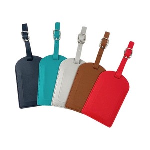 Étiquette de bagage en cuir personnalisée avec motif de lettres tendance, impression de LOGO, matériau PU de qualité supérieure, identification de voyage personnalisée - Product Image 5
