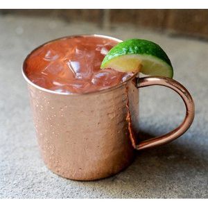 <b>Copper</b> cocktail mug set for elegant poolside refreshment parties hammered finish metal <b>cups</b> durable reusable bar serving mugs - Product Image 1