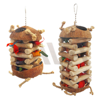 Jouets pour oiseaux en bois durables et écologiques Java - Modèle moyen pour la recherche de nourriture et la chasse ID Origin
