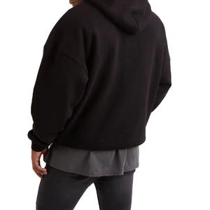 Sweat-shirts pour hommes en coton 100% noir uni, de qualité supérieure, design simple, à prix raisonnables. - Product Image 6