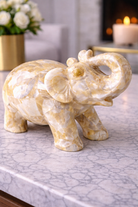 Estatua de Elefante de Ónix Natural, Escultura de Elefante de Piedra Hecha a Mano, Decoración de Lujo para el Hogar, Figura de Elefante Decorativa para Mesa - Product Image 4