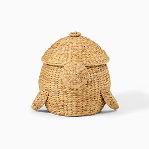 Cute Turtle-Shaped Woven <b>Storage</b> <b>Basket</b> with Lid - Handmade Animal Toy Organizer - Product Image 2