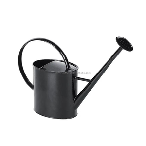 Arrosoir en fer métallique de style moderne personnalisable enduit de poudre noire pour plantes d'intérieur et d'extérieur - Product Image 1