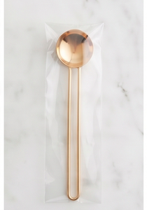 Gold Plated Serving Spoon With Long Handle Minimalist Design <b>Mirror</b> Finish Metal Utensil For Kitchenware - Product Image 6