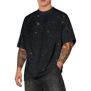 <b>Sparkly</b> Sequin Shirts for Men <b>Sparkly</b> Bling Tshirts Trendy Loose Casual Basic Tees Streetwear Baggy <b>Tops</b> - Product Image 1