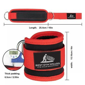 Sangles de cheville en néoprène rembourrées pour la musculation, avec anneaux en D réglables pour fixation de câble, entraînement de fitness en salle de sport - Product Image 3