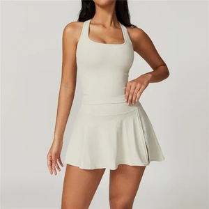 Conjunto de Top Deportivo y Falda de Tenis Transpirable para Mujer, con Compresión, en Spandex y Nailon, con Estampado por Transferencia de Calor - Product Image 6