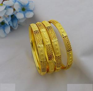 African Gold Plated Fancy Bracelet Bangle Premium Quality Dubai Special Gold Plated 4 PC Brass Bangles for Women & <b>Bridal</b> Girls - Product Image 3