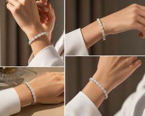 Luxvory Collection Ethiopian Opal Tennis <b>Bracelet</b> 7.5 Inch 925 Sterling Silver White Gold Plated Unisex - Product Image 5