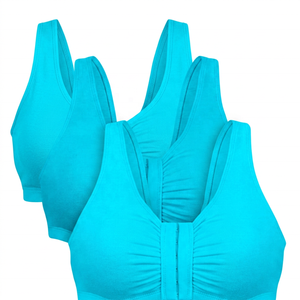 Sujetador deportivo de yoga con cuello en U y espalda cruzada para mujer, talla grande, soporte ligero, espalda de punto con botones, blanco, beige, negro - Product Image 5