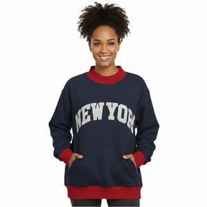 Sudadera de Forro Polar Oversize con Cuello Alto para Mujer, Personalizada al por Mayor, con Bordado Sólido, ODM, de Algodón Suave y Cálido para Invierno, Estilo Casual Delantero - Product Image 4