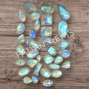 Pierre de lune naturelle, pierre précieuse en vrac, cabochon, formes variées, toutes tailles, pour la fabrication de pendentifs de bijoux, FAIJAN GEMS, certifié par un tiers - Product Image 1