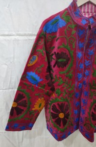 Veste tricotée en velours Silkgram, style Suzani Bohème, motif Œil protecteur, ethnique, pour festivals, décontractée, pour superposition automne-hiver, 100% Coton - Product Image 4