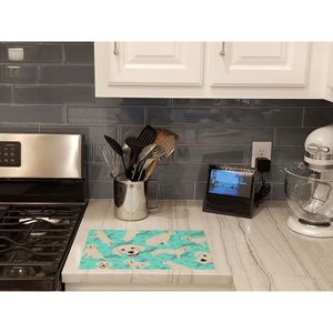 Tabla de cortar de vidrio templado decorativa de gran tamaño, crema blanca, diseño de Labrador Retriever, tabla de servir de cocina para cortar - Product Image 2