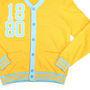 Cardigan personnalisé pour femme, col rond, manches longues, style preppy, motif floral, logo lettre sur le devant, poches, en polyester tricoté, pour l'hiver - Product Image 4