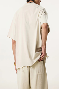 Camiseta Oversize de Algodón 100% Ecológico con Estética Minimalista, Hombro Caído, Lisa, Unisex, Casual, Estilo Urbano, Suave y Transpirable - Product Image 3