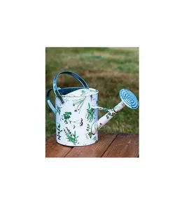 Arrosoir compact en métal de 1,5 L avec design émaillé, idéal pour les petites plantes d'intérieur et le jardinage domestique, imprimé moderne - Product Image 3