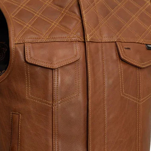 OEM Hand Made <b>Men's</b> Classic <b>Vest</b> High Quality <b>Leather</b> Plus-Size Sleeveless Motorcycle Outer Wear <b>Vest</b> For Sale - Product Image 4