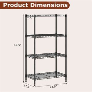 4 Tier Heavy Duty Metal Wire Shelving 600 Lbs Load Capacity with Anti-toppling Kits for Garage and <b>Kitchen</b> <b>Storage</b> - Product Image 3