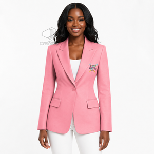 Gamma Phi Delta Women's Single Breasted Blazer Embroidered Notch Lapel Tailored Office Business <b>Suit</b> Jacket Formal Workwear - Product Image 5