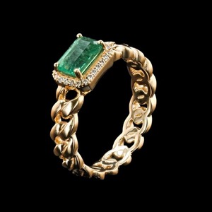 Anillo de Compromiso y Boda con Esmeralda Verde Cultivada en Laboratorio, Oro de 18K, Certificado IGI, Joyería de Lujo para Mujer - Product Image 2