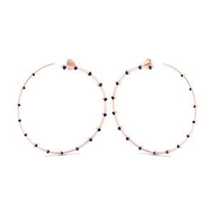 Pendientes de Aro REYES con Zafiro Azul de Corte Redondo de 0.5Ct en Oro Sólido de 14K, Joyería Fina de Lujo para Bodas y Fiestas para Mujer - Product Image 1