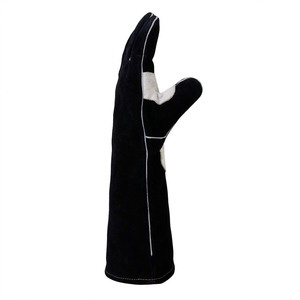 Guantes de Soldadura de Cuero Vacuno de Primera Calidad, Certificación CE, Puño de Seguridad Resistente al Calor, Parche Blanco y Negro, Palma Reforzada, Resistentes - Product Image 2