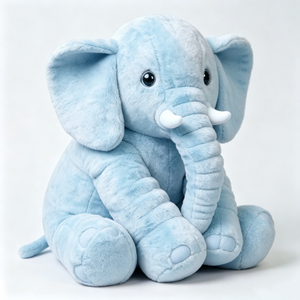 customized <b>soft</b> plush elephant with white tusks, light blue paw pads, infant wildlife <b>stuffed</b> <b>toy</b> - Product Image 4