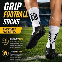 Chaussettes de football personnalisées à forte valeur ajoutée Chaussettes à prise en main d'usine Chaussettes antidérapantes