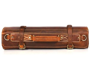 Premium Handmade Genuine Leather <b>Roll</b> Bag – Vintage Travel & <b>Tool</b> Carry Case with Adjustable Strap - Product Image 4