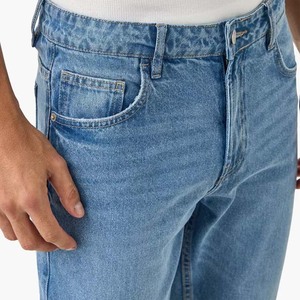 <b>High</b> Quality Custom Logo Denim <b>Jeans</b> Pants <b>for</b> <b>Men</b> Distressed Wash Straight Style Mid <b>Waist</b> <b>High</b> Street Oem Manufacturer - Product Image 4