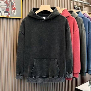Sudadera con Capucha Extra Grande para Hombre, Color Sólido, Algodón French Terry, Informal, con Bolsillo Delantero, para Otoño - Product Image 2