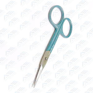 Manicure Stainless Steel <b>Nail</b> Scissors for <b>Nails</b> and Eyebrows with Aqua Blue Glittery Design 4" Slim Scissors with Pointed Tip - Product Image 3