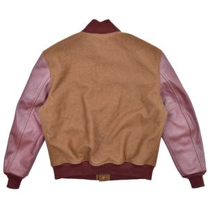 Chaqueta Universitaria de Lana de Alta Calidad con Mangas de Cuero Genuino, Logotipo Personalizado, Chaqueta Universitaria de Cuero Más Vendida para Hombre - Product Image 2