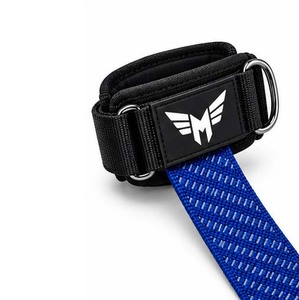 Sangles de levage M.Fitness personnalisées en coton haute élasticité, antidérapantes, avec fermeture auto-agrippante et anneaux en D pour la musculation et la gymnastique - Product Image 4