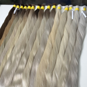 ผมต่อเวียดนามแท้แบบตรงธรรมชาติ ขายดีที่สุด แบบยกมัด ไม่ผ่านการแปรรูป  ต่อจากผู้บริจาคคนเดียว  แบบ Double Drawn  ย้อมสีได้  ผมสลาฟ - Product Image 1