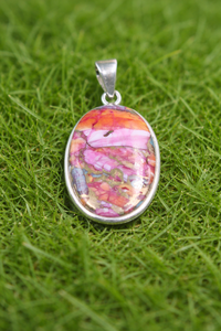 Pendentif en pierre précieuse turquoise huître barbelée, en argent sterling 925, fait main, grand pendentif, bijou cadeau pour femme - Product Image 5