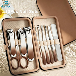 Factory Price Best Product Professional Stainless Steel Manicure and Pedicure Set Sharp <b>Nail</b> Cutter Ear Pick Cuticle Pusher Kit - Product Image 6