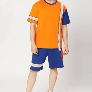 Ensemble t-shirt et short en coton rayé pour homme, vêtements décontractés d'été, respirant, blanc - Product Image 3