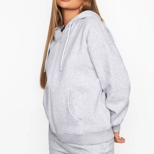 100% <b>Combed</b> Cotton Tracksuit Sets Custom Logo Zip Up Sweat Suits And Jogger Pants Set Gym Sports Wear Jogging Suits Women - Product Image 4